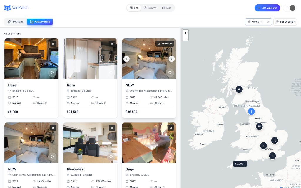 Van Match — campervan marketplace